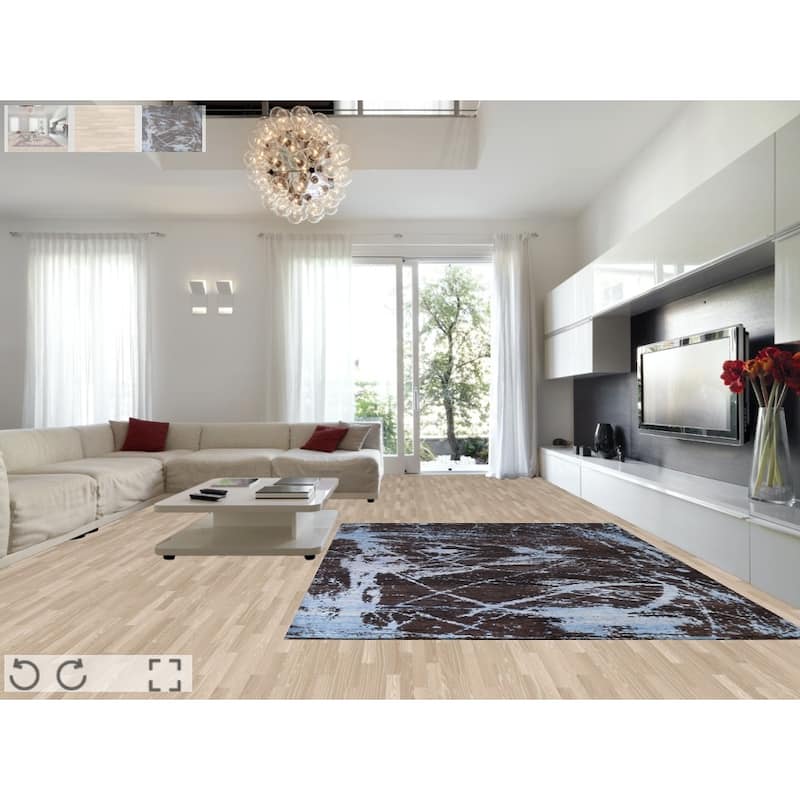 Vegetable Dye Abstract Oriental Living Room Area Rug Wool Hand-knotted - 8'11" x 11'10"