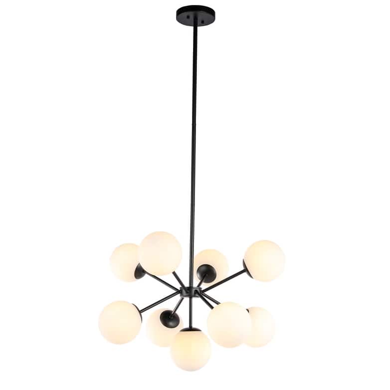 Starlight 27-Inch Frosted 9-Light Pendant - Black - Black