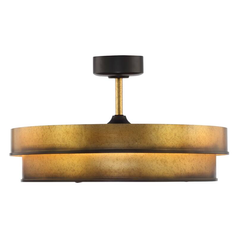 Perimost 31.5" Rustic 3-Blade Fandelier Dimmable Ceiling Fan with Light and Remote