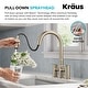 preview thumbnail 24 of 86, KRAUS Oletto Bridge Kitchen Faucet with 2-Function Pull-Down Sprayhead
