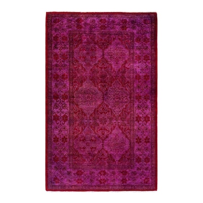 Contemporary Overdyed Wool Hand Knotted Area Rug - 3' 2" x 5' 2"