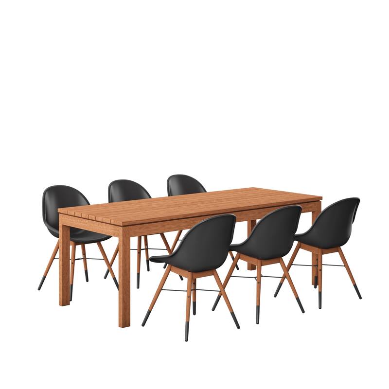 Amazonia Bonita 7pc FSC Wood Rectangular Outdoor Patio Dining Set
