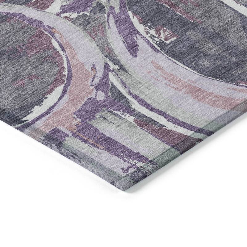 Machine Washable Indoor/ Outdoor Chantille Contemporary Abstract Rug