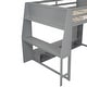 preview thumbnail 8 of 11, Wood Full Size Loft Bed w/Desk, Multi-storage Shelves, LED & Hanging Clothes Rack, No Box Spring Needed Wooden Support Bed Frame