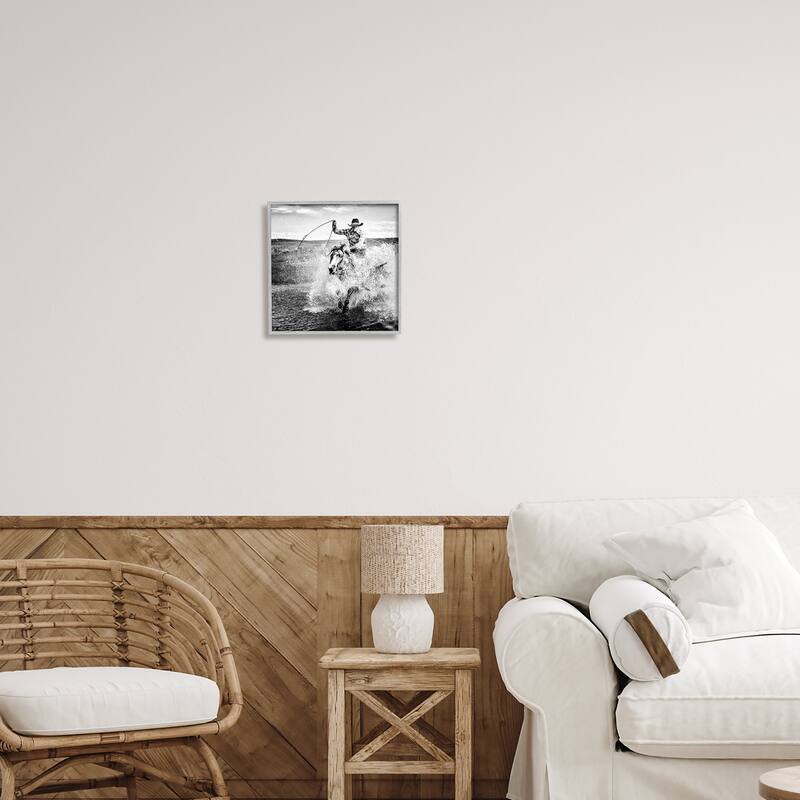 Stupell Ropin' Time Cowboy Framed Giclee Art Design by PBurchettePhoto