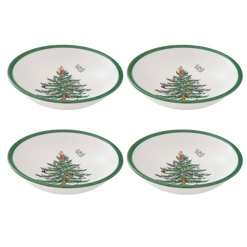 Spode Set of 4 Christmas Tree Cereal Bowls - 6-Inch