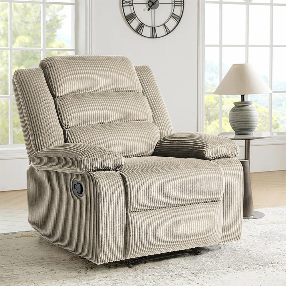 Modern 36'' W Cotton/ Corduroy Push Back Manual Recliner Chair