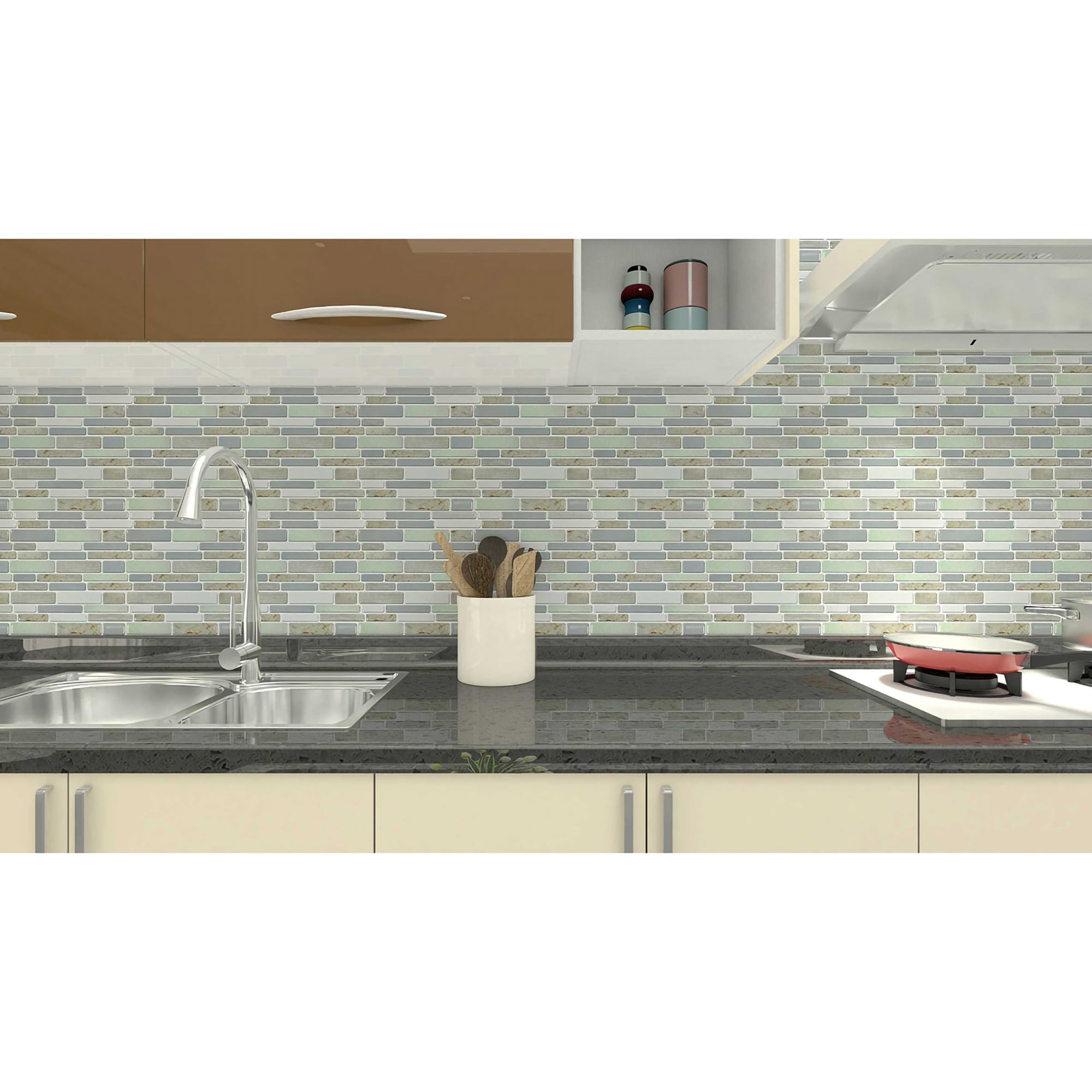 Shop Art3d 12 12 Vinyl Peel And Stick Backsplash Tile 10 Pack