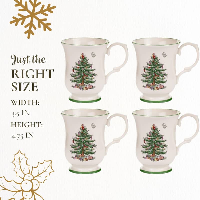 Spode Christmas Tree Romantic Shape Footed Mug