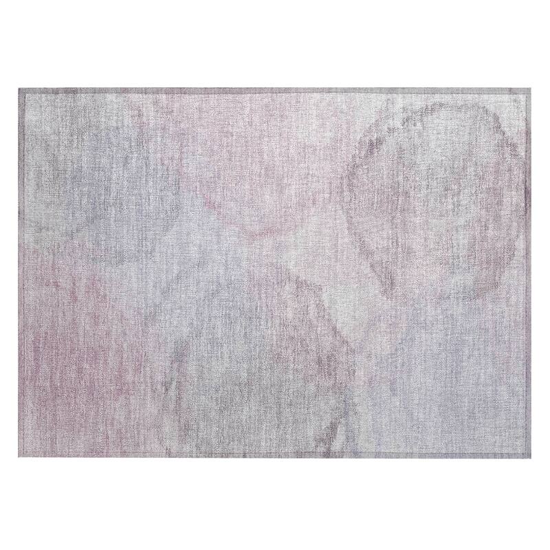 Machine Washable Indoor/ Outdoor Abstract Muted Chantille Rug