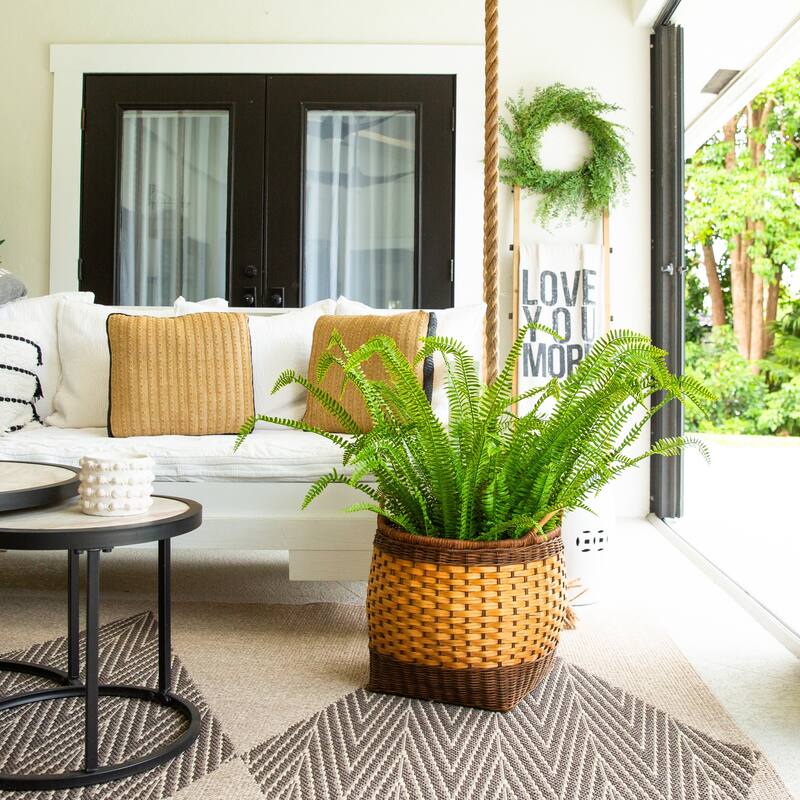 3-ft UV Resistant Artificial Boston Fern Plant (Indoor/Outdoor) - Green