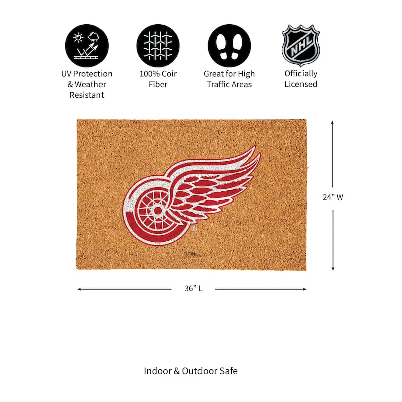 Detroit Red Wings Full Color Indoor/Outdoor Coir Mat