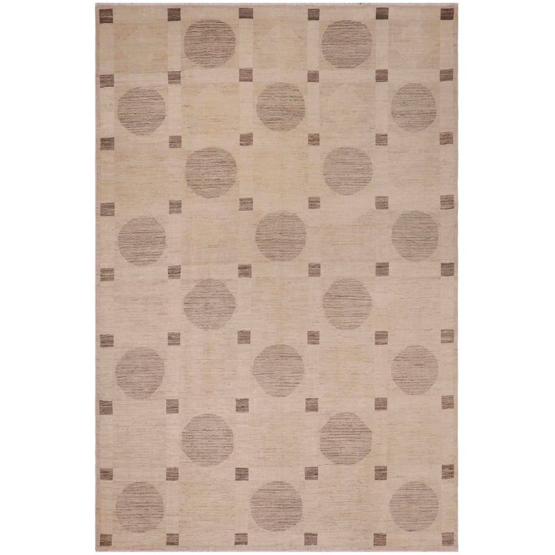 Earth Tone Desert Pillar Gabbeh Hand Knotted Area Rug - 9'9'' x 14'0'' - Tan/Green/Brown/Beige