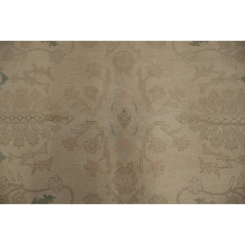 Hand Knotted Oriental 100% Wool Carpet Traditional All-Over Beige & Ivories Ziegler Area Rug - 12' 10'' X 12' 6''