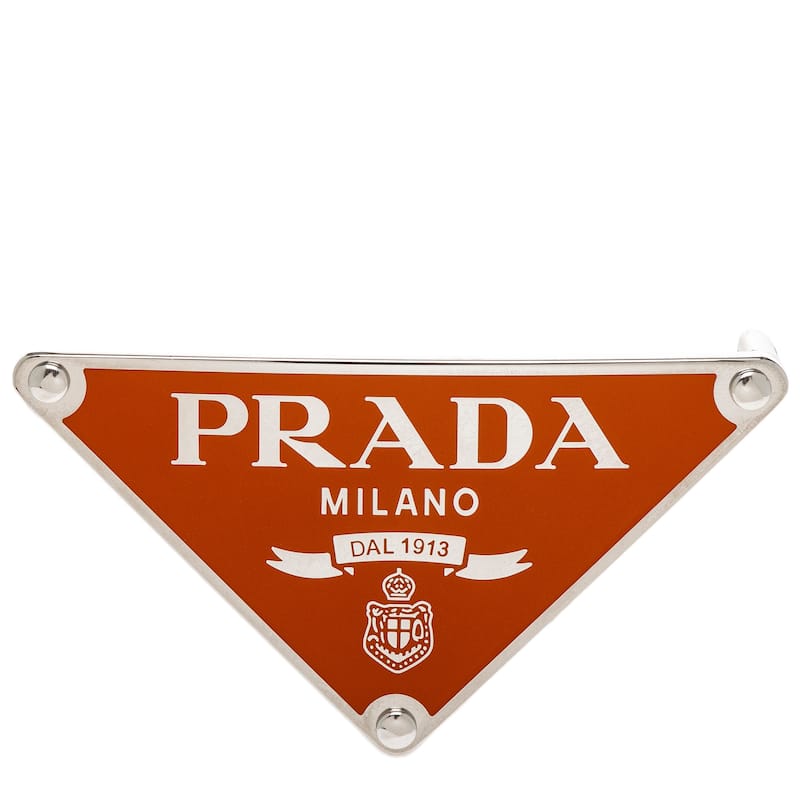 Prada Enameled Metal Belt Buckle - Orange