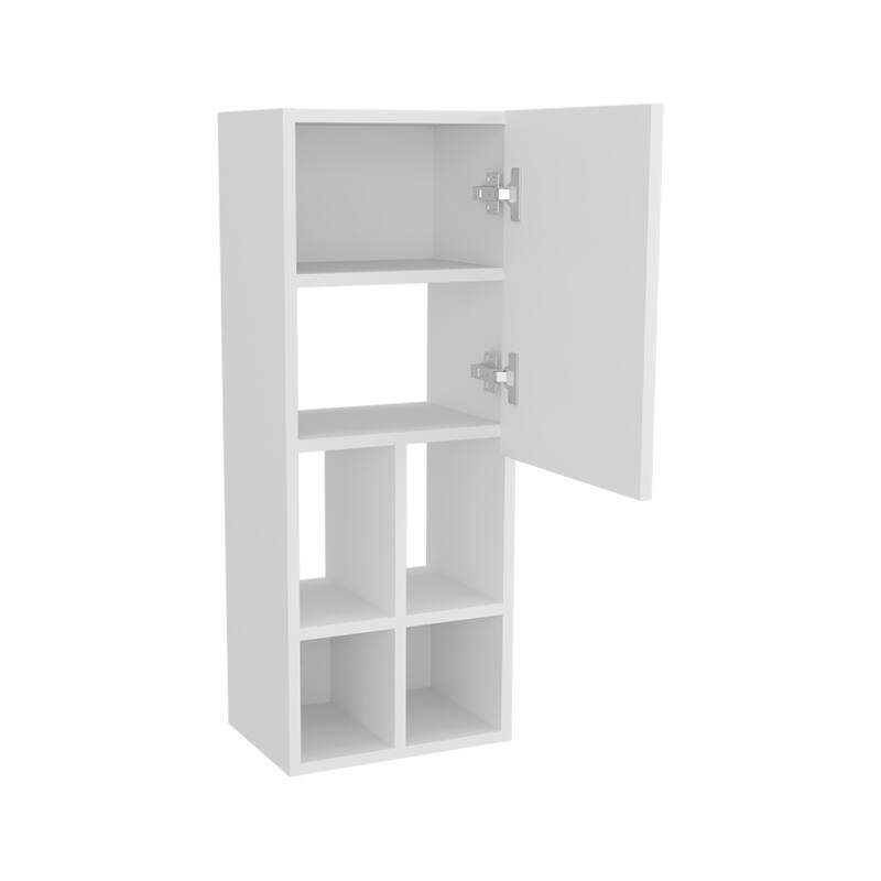 Wall Mounted Bathroom Cabinet with 6 Open Shelves Modern Storage Unit