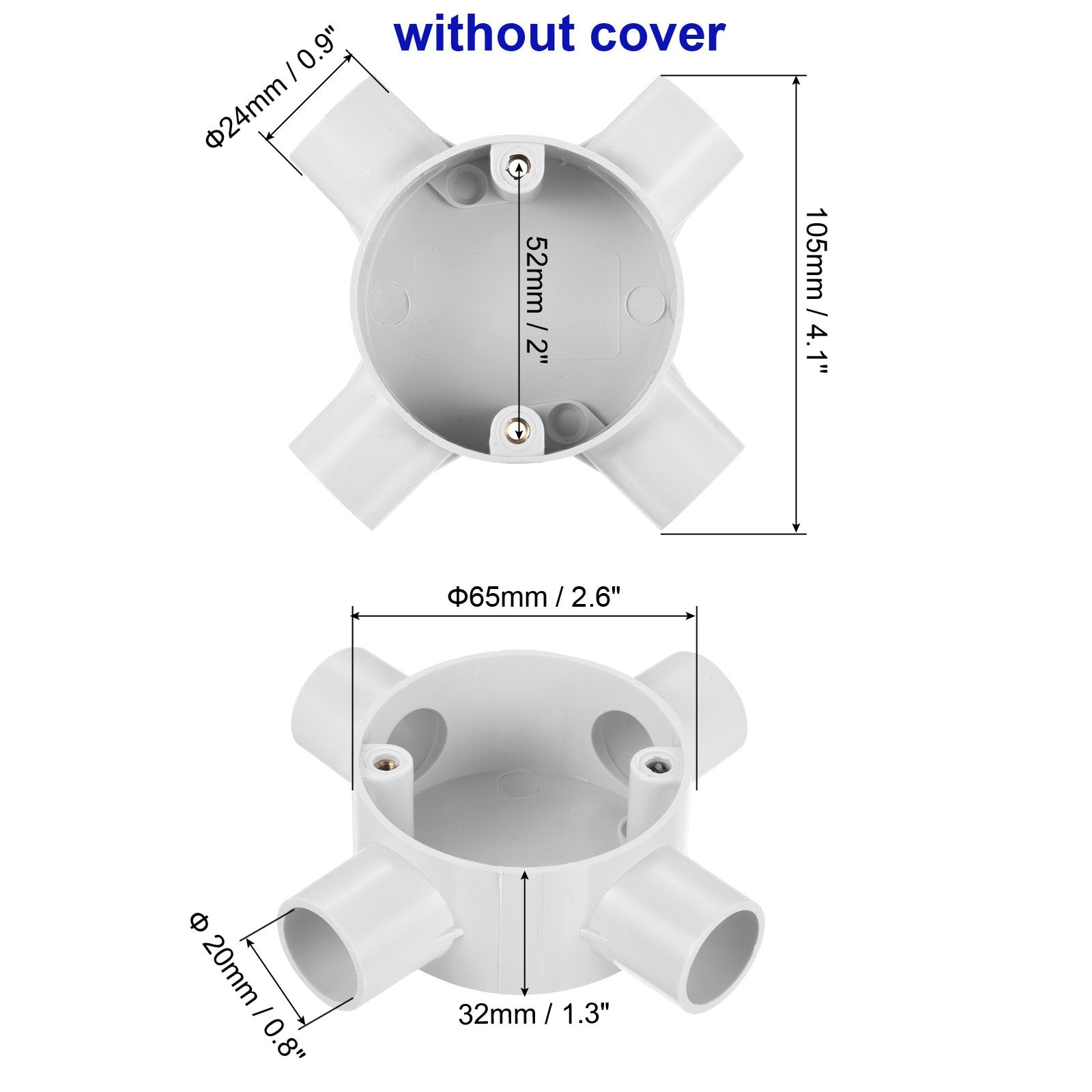 Conduit Box Junction Box Waterproof for Electronic Project - Gray