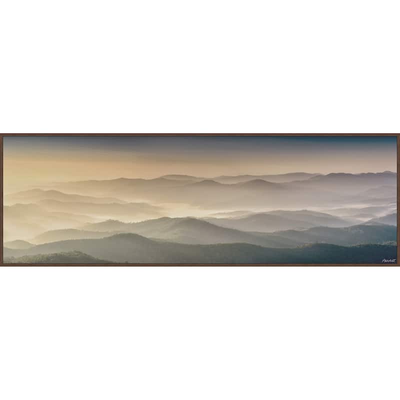 Foggy Peaks Floater Framed Print on Canvas