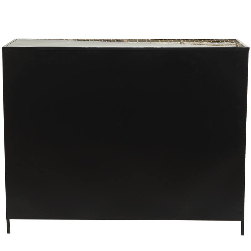 Metal 9 Storage Cupboard Console Table - Black - Roche River Decor