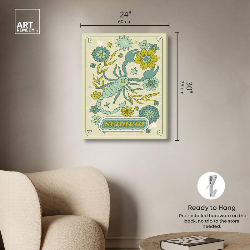 Scorpio Stars Card Canvas by Art Remedy, Gallery Wrapped