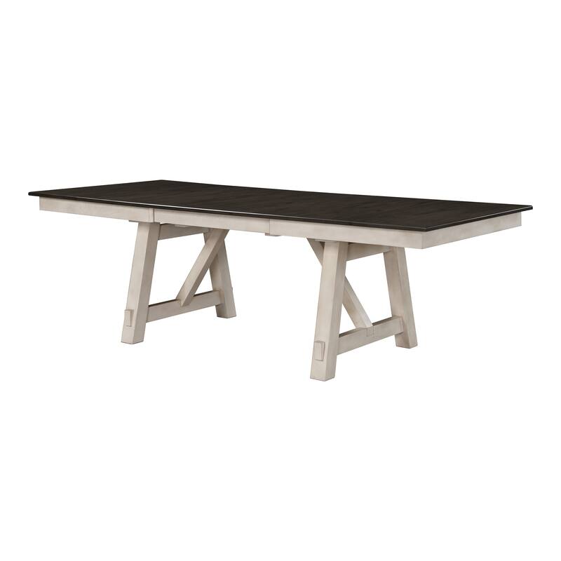 Freyya Chalk Gray Fabric Extendable Dining Room Set