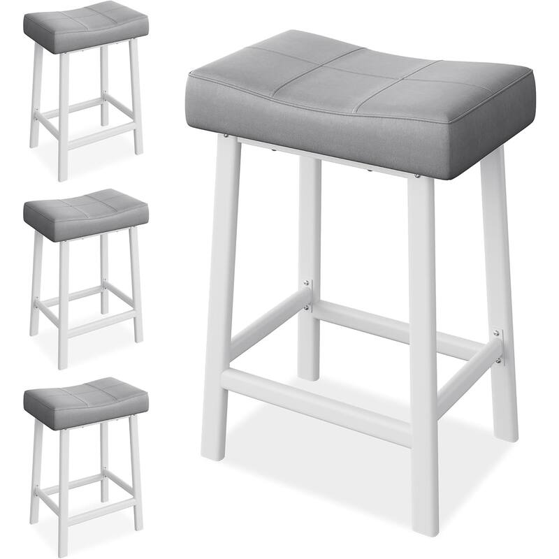 24-Inch Bar Stools, Ergonomic Saddle Seat, 2pcs