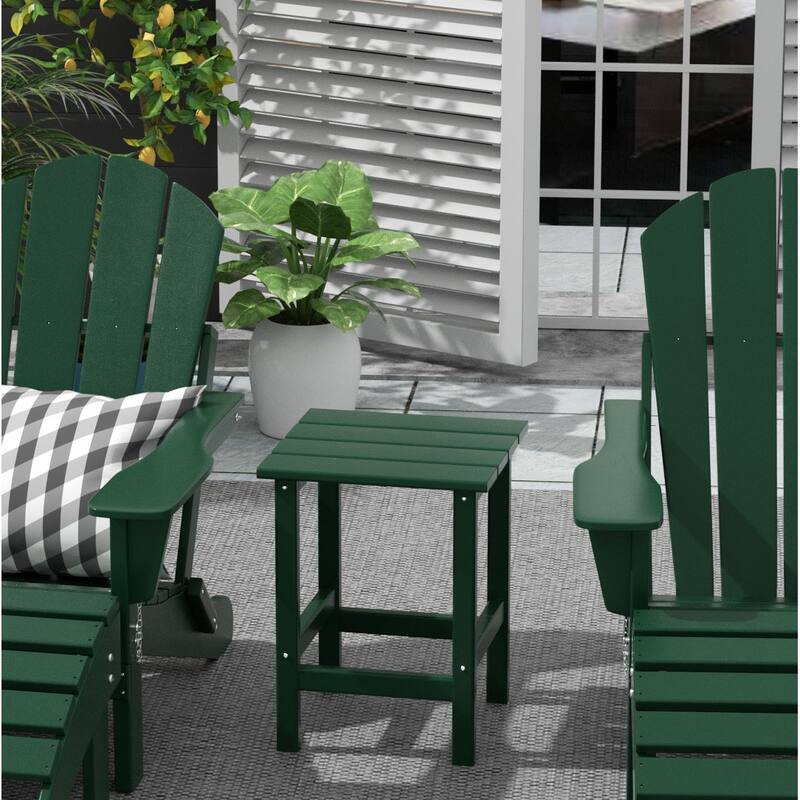 POLYTRENDS Laguna All Weather Poly Outdoor Side Table - Dark Green