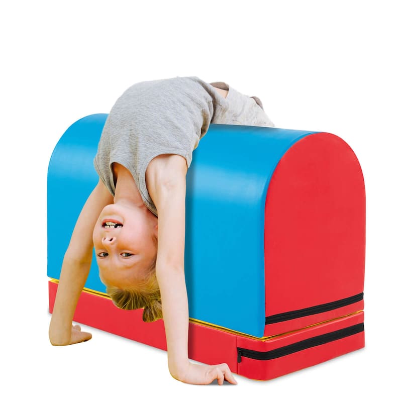 Costway Mailbox Tumbling Mat Gymnastics Vaulting Box with Detachable - See Details - Blue + Red + Yellow