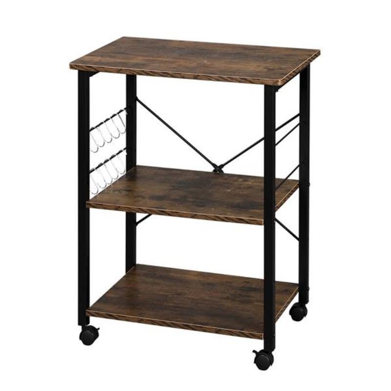 Bakers Rack 3-Tier Kitchen Utility Microwave Oven Stand Storage Cart Workstation Shelf - 23.62" x 15.75" x 28.94"