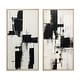 preview thumbnail 11 of 10, Designart "The Other Side Minimal Black & White Abstract II" Abstract Painting Wall Art Décor - Modern Wall Art Set Of 2