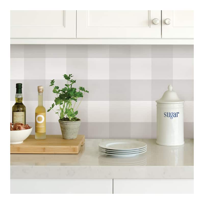 NuWallpaper Farmhouse Plaid Peel & Stick Wallpaper - 216in x 20.5in x 0.025in