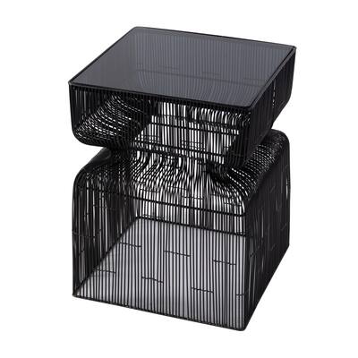 Ivar 14 in. W Square Stainless Steel Modern End Table