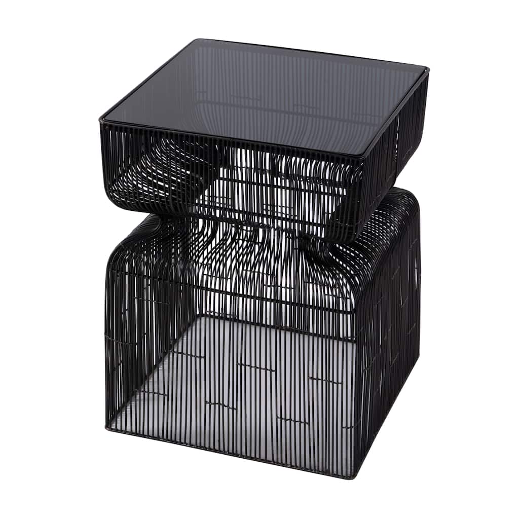 Ivar 14 in. W Square Stainless Steel Modern End Table