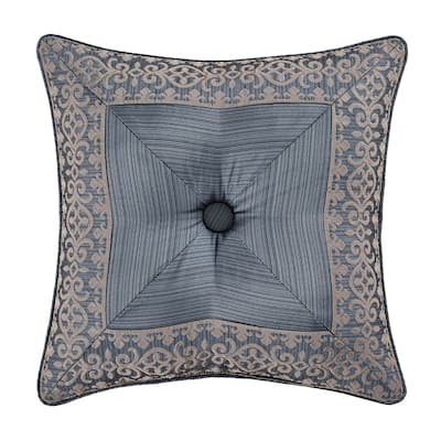Five Queens Court Leah 18" Square Embellished Decorative Throw Pillow