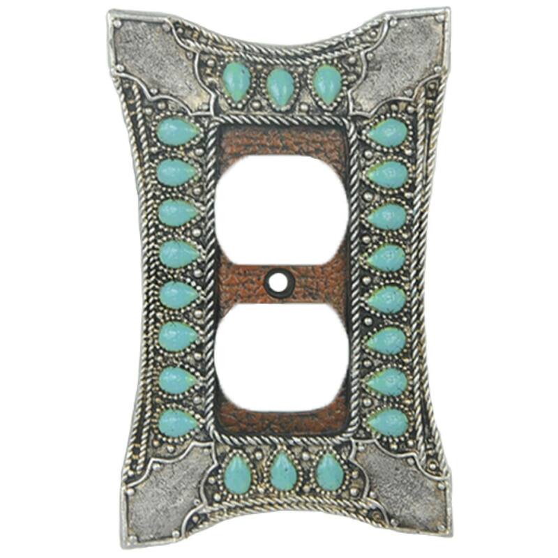 Turquoise Switchplate, Double Rocker - Double Switch