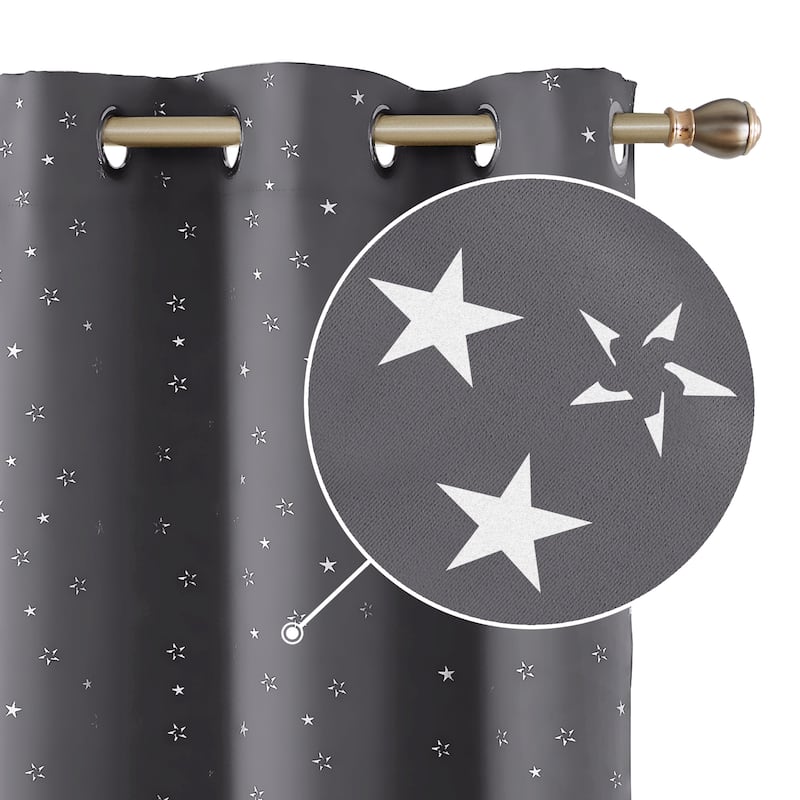 Deconovo Room Darkening Silver Star Curtains 2 Panel