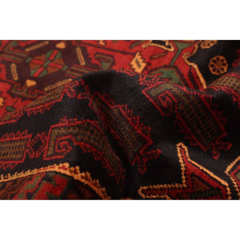 ECARPETGALLERY Hand-knotted Teimani Black, Red Wool Rug - 3'8 x 6'3