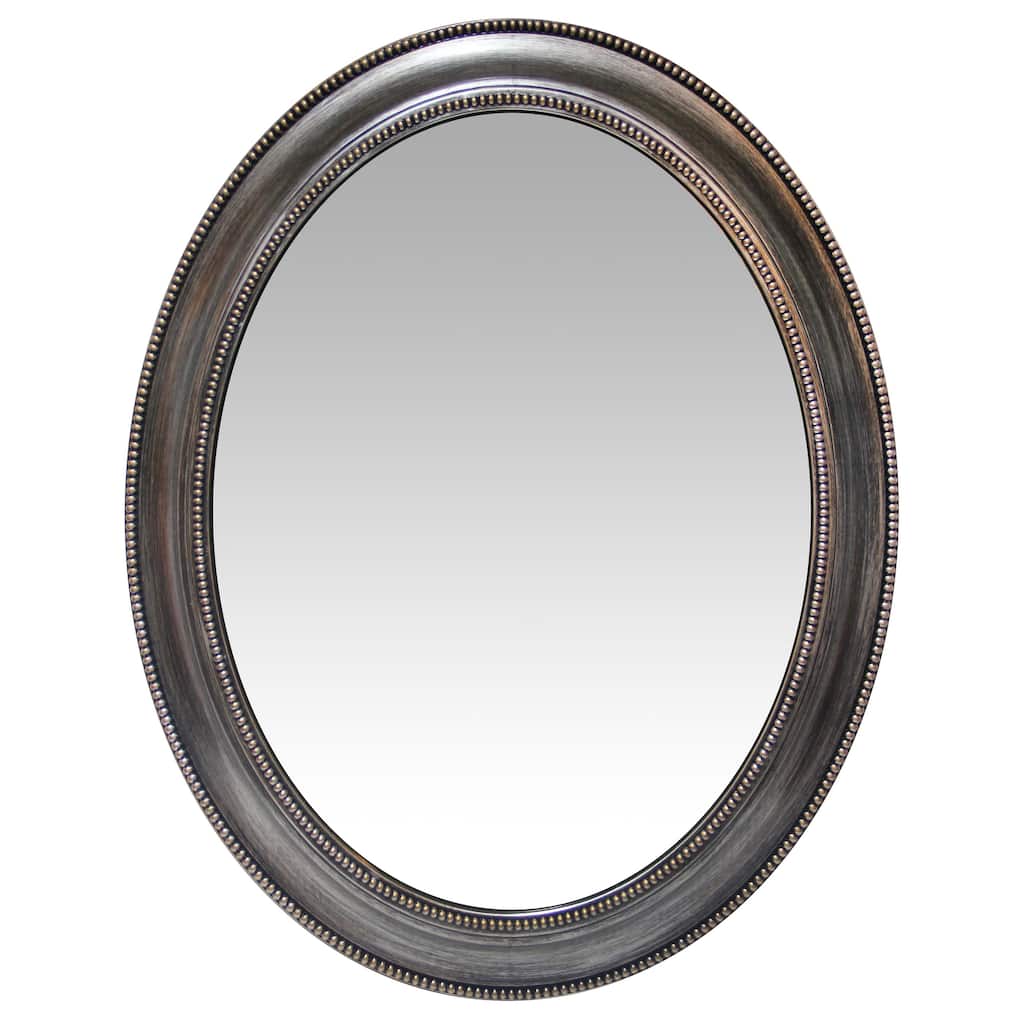 Copper Grove Dieppe Oval Wall Mirror with Vintage Silvertone Finish - 30 x 2 x 24 - 30 x 2 x 24