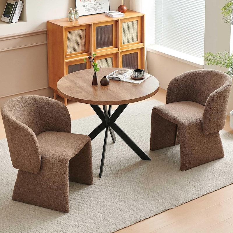 Howtai Barrel Dining Sofa Chairs Upholstered-Fully Wrapped