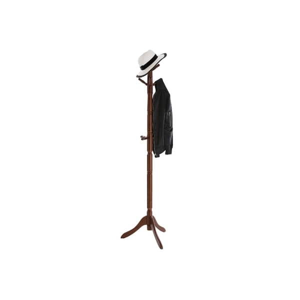 VASAGLE Coat Rack Free Standing, Wooden Hall Tree Coat Hat Tree Coat