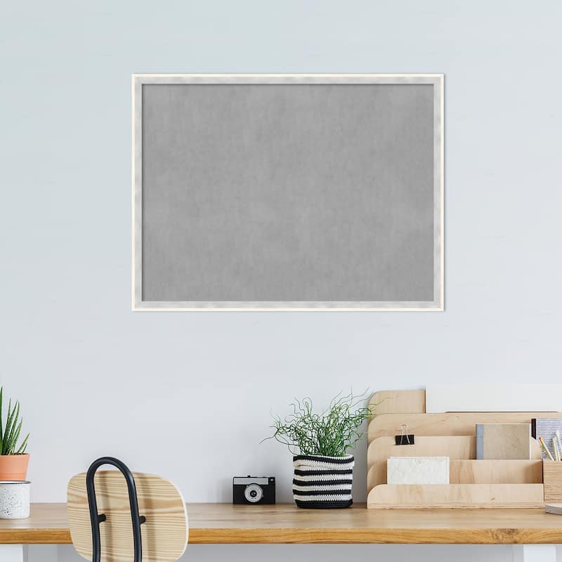 Amanti Art Paige White Silver Framed Magnetic Board