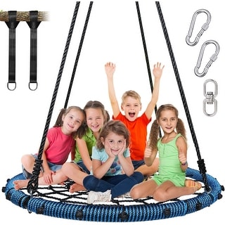 Trekassy 45'' 750lbs Spider Web Tree Swing for Kids Adults with Swivel, 2pcs Tree Hanging Straps