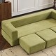 preview thumbnail 17 of 18, Convertible Sectional Sofa with 3 Storage Ottomans - High-Resilience Foam Sleeper, Space-Saving Chenille Floor Sofa