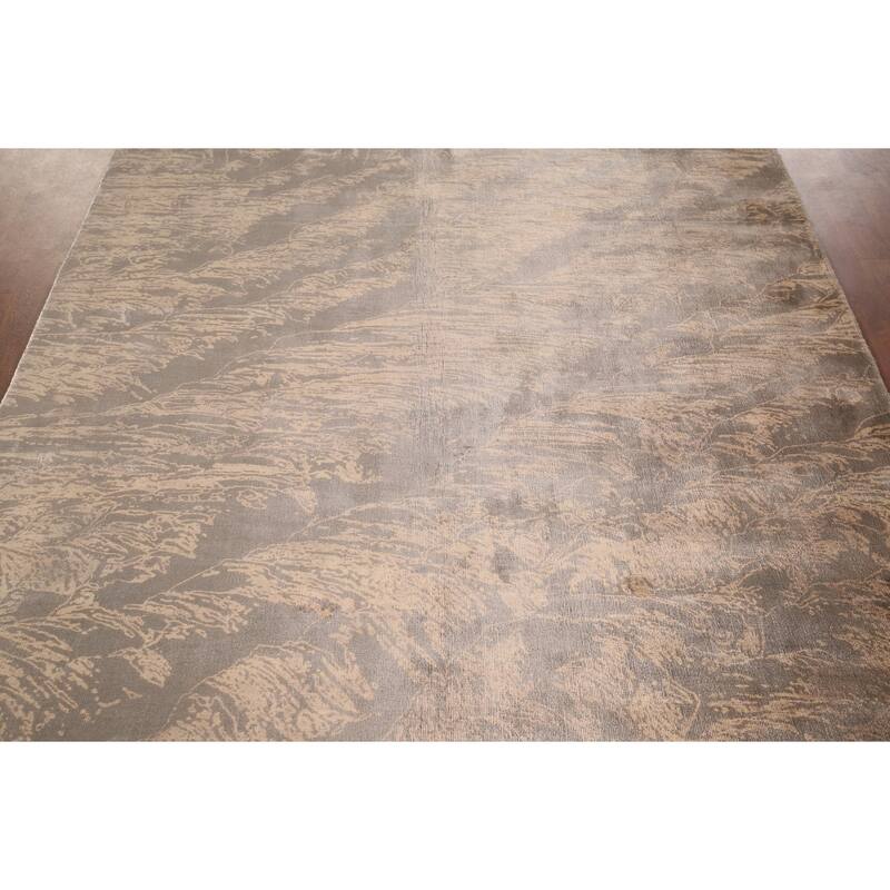 Abstract Indian Area Rug Hand-Knotted Oriental Wool Carpet - 5'8"x 7'10"