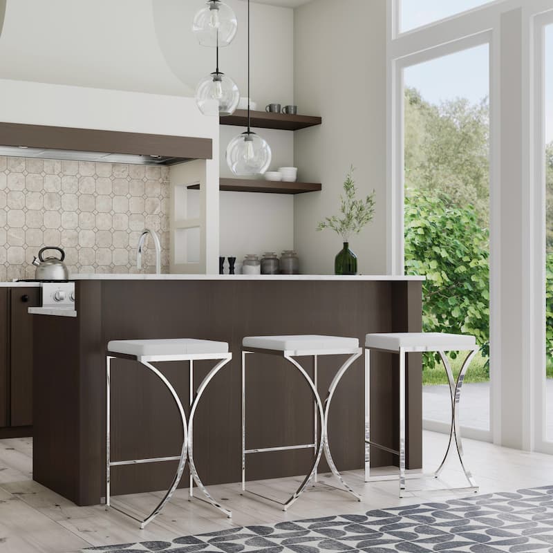 Natalya 31" Bar Stool - Nickel Plated