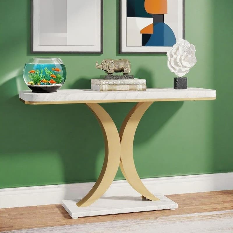 39.4" Modern Industrial Console Table Wood Grain - 39.37" x 11.81" x 32.48"