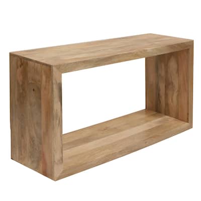 Keli 52 Inch Mango Wood Sideboard Console Table, Open Cube, 1 Shelf