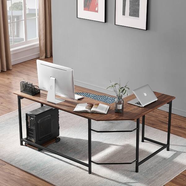 Vecelo Home Office Desk Modern Style L Shaped Corner Computer Desk Overstock 25441825