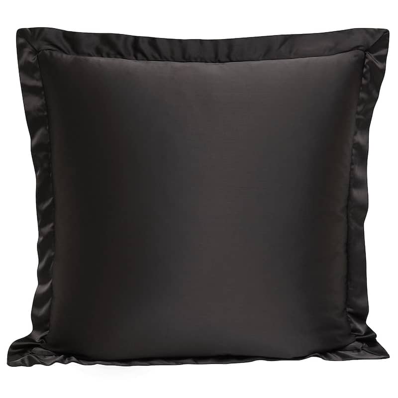 HiEnd Accents High Shine Satin Euro Sham, 27"x27" - Espresso