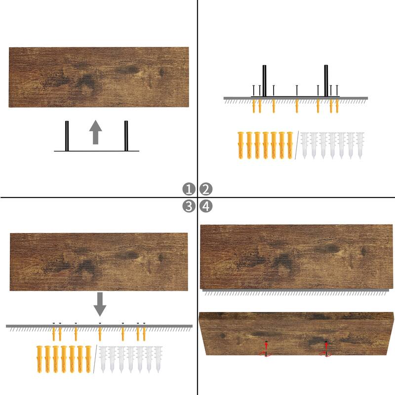 Homy Casa Wall-Mounted Floating Shelf, Set for Living, Modern Sturdy